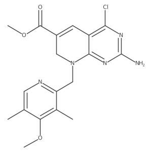 Methyl 2-amino-4-chloro-8-((4-methoxy-3,5-dimethylpyridin-2-yl)methyl)-7,8-dihydropyrido[2,3-d]pyrimidine-6-carboxylate结构式