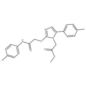 methyl 2-(2-((2-oxo-2-(p-tolylamino)ethyl)thio)-5-(p-tolyl)-1H-imidazol-1-yl)acetate Structure