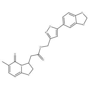 (5-(benzo[d][1,3]dioxol-5-yl)isoxazol-3-yl)methyl 2-(6-methyl-5-oxo-3,5-dihydro-2H-thiazolo[3,2-a]pyrimidin-3-yl)acetate Structure