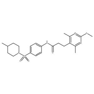 CSc1nc(C)c(CCC(=O)Nc2ccc(S(=O)(=O)N3CCC(C)CC3)cc2)c(C)n1结构式