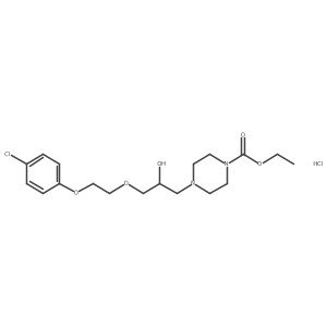 Ethyl 4-{3-[2-(4-chlorophenoxy)ethoxy]-2-hydroxypropyl}piperazine-1-carboxylate hydrochloride结构式