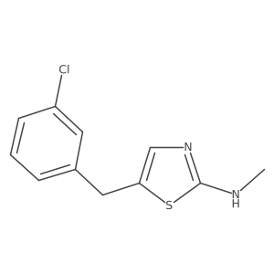 5-[(3-chlorophenyl)methyl]-N-methyl-1,3-thiazol-2-amine结构式