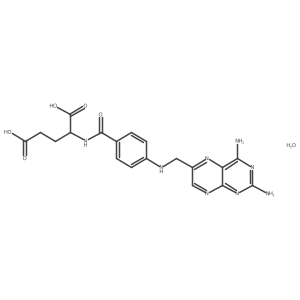 (4-(((2,4-Diaminopteridin-6-yl)methyl)amino)benzoyl)glutamic acid hydrate Structure