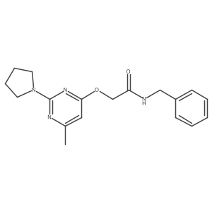 N-benzyl-2-{[6-methyl-2-(pyrrolidin-1-yl)pyrimidin-4-yl]oxy}acetamide结构式
