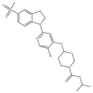Isopropyl 4-((5-bromo-2-(5-(methylsulfonyl)indolin-1-yl)pyridin-4-yl)oxy)piperidine-1-carboxylate Structure