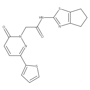 2-[6-oxo-3-(thiophen-2-yl)pyridazin-1(6H)-yl]-N-[(2Z)-3,4,5,6-tetrahydro-2H-cyclopenta[d][1,3]thiazol-2-ylidene]acetamide Structure