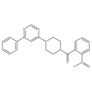 (2-Nitrophenyl)(4-(6-phenylpyrimidin-4-yl)piperazin-1-yl)methanone Structure