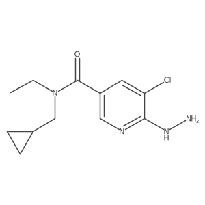3-Pyridinecarboxamide, 5-chloro-N-(cyclopropylmethyl)-N-ethyl-6-hydrazinyl-结构式