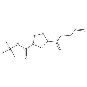 (R)-tert-butyl 3-pent-4-enoylpyrrolidine-1-carboxylate结构式