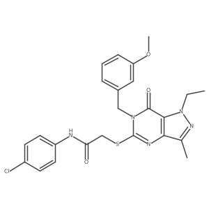 N-(4-chlorophenyl)-2-({1-ethyl-6-[(3-methoxyphenyl)methyl]-3-methyl-7-oxo-1H,6H,7H-pyrazolo[4,3-d]pyrimidin-5-yl}sulfanyl)acetamide Structure