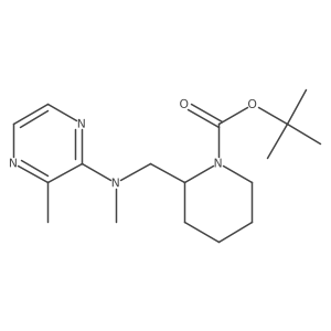tert-Butyl 2-((methyl(3-methylpyrazin-2-yl)amino)methyl)piperidine-1-carboxylate结构式