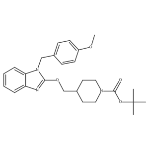tert-Butyl 4-(((1-(4-methoxybenzyl)-1H-benzo[d]imidazol-2-yl)oxy)methyl)piperidine-1-carboxylate结构式
