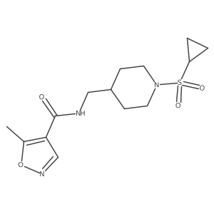 N-((1-(cyclopropylsulfonyl)piperidin-4-yl)methyl)-5-methylisoxazole-4-carboxamide Structure