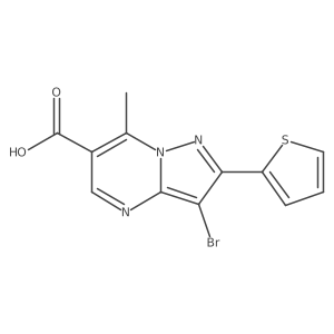 Pyrazolo[1,5-a]pyrimidine-6-carboxylic acid, 3-bromo-7-methyl-2-(2-thienyl)- Structure