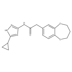 N-(3-cyclopropyl-1H-1,2,4-triazol-5-yl)-2-(3,4-dihydro-2H-1,5-benzodioxepin-7-yl)acetamide结构式