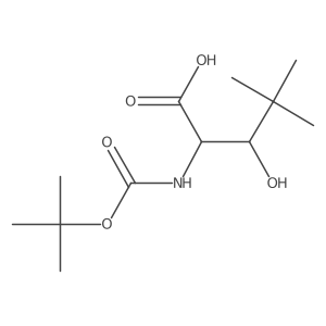 Rel-(2R,3R)-2-((tert-butoxycarbonyl)amino)-3-hydroxy-4,4-dimethylpentanoic acid Structure