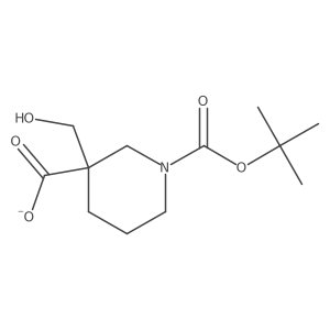 1-(Tert-butoxycarbonyl)-3-(hydroxymethyl)piperidine-3-carboxylate结构式