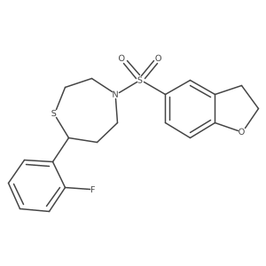 4-((2,3-Dihydrobenzofuran-5-yl)sulfonyl)-7-(2-fluorophenyl)-1,4-thiazepane结构式