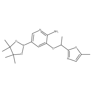 3-[1-(5-Methyl-2-thiazolyl)ethoxy]-5-(4,4,5,5-tetramethyl-1,3,2-dioxaborolan-2-yl)-2-pyridinamine Structure