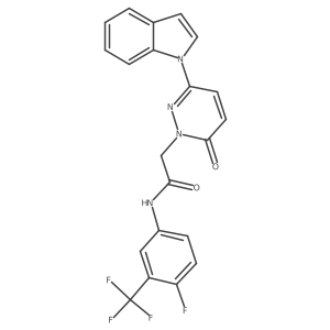 2-(3-(1H-indol-1-yl)-6-oxopyridazin-1(6H)-yl)-N-(4-fluoro-3-(trifluoromethyl)phenyl)acetamide Structure