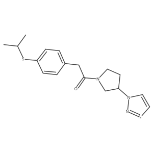 1-(3-(1H-1,2,3-triazol-1-yl)pyrrolidin-1-yl)-2-(4-(isopropylthio)phenyl)ethanone Structure