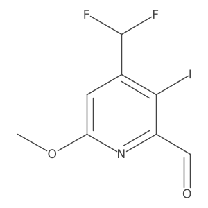 4-(Difluoromethyl)-3-iodo-6-methoxypicolinaldehyde结构式