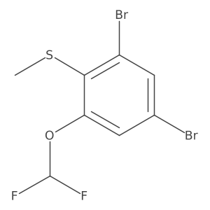 1,5-dibromo-3-(difluoromethoxy)-2-methylsulfanyl-benzene结构式