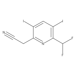 2-(Difluoromethyl)-3,5-diiodopyridine-6-acetonitrile结构式