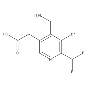 2-(4-(Aminomethyl)-5-bromo-6-(difluoromethyl)pyridin-3-yl)acetic acid Structure