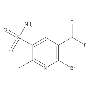 6-Bromo-5-(difluoromethyl)-2-methylpyridine-3-sulfonamide Structure