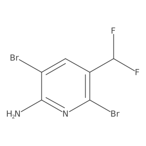 3,6-Dibromo-5-(difluoromethyl)pyridin-2-amine结构式
