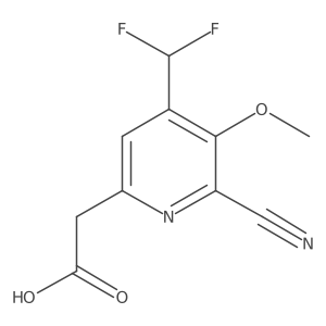 2-(6-Cyano-4-(difluoromethyl)-5-methoxypyridin-2-yl)acetic acid结构式