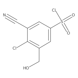 4-Chloro-3-cyano-5-(hydroxymethyl)benzene-1-sulfonyl chloride结构式