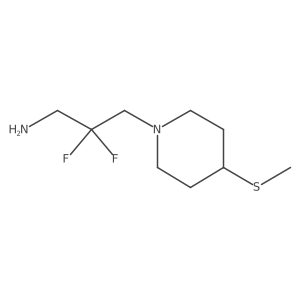 2,2-Difluoro-3-[4-(methylsulfanyl)piperidin-1-yl]propan-1-amine Structure