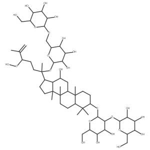 (3I(2),12I(2))-20-[(6-O-I(2)-D-Glucopyranosyl-I(2)-D-glucopyranosyl)oxy]-24-hydroperoxy-12-hydroxydammar-25-en-3-yl 2-O-I(2)-D-glucopyranosyl-I(2)-D-glucopyranoside结构式