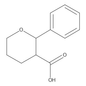 (2R,3R)-2-Phenyloxane-3-carboxylic acid结构式