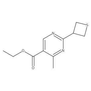 Ethyl 4-methyl-2-(thietan-3-yl)pyrimidine-5-carboxylate结构式
