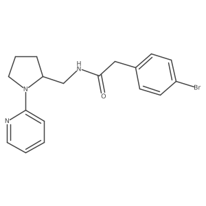 2-(4-bromophenyl)-N-((1-(pyridin-2-yl)pyrrolidin-2-yl)methyl)acetamide结构式
