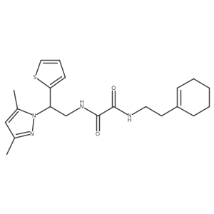 N1-(2-(cyclohex-1-en-1-yl)ethyl)-N2-(2-(3,5-dimethyl-1H-pyrazol-1-yl)-2-(thiophen-2-yl)ethyl)oxalamide结构式