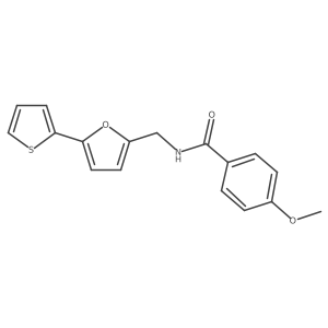 4-methoxy-N-((5-(thiophen-2-yl)furan-2-yl)methyl)benzamide结构式