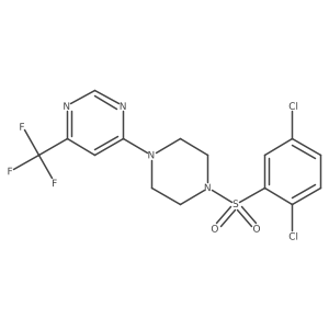 4-(4-((2,5-Dichlorophenyl)sulfonyl)piperazin-1-yl)-6-(trifluoromethyl)pyrimidine结构式