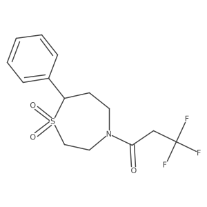 1-(1,1-Dioxido-7-phenyl-1,4-thiazepan-4-yl)-3,3,3-trifluoropropan-1-one结构式