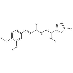 (E)-N-(2-(5-chlorothiophen-2-yl)-2-methoxyethyl)-3-(3,4-dimethoxyphenyl)acrylamide结构式