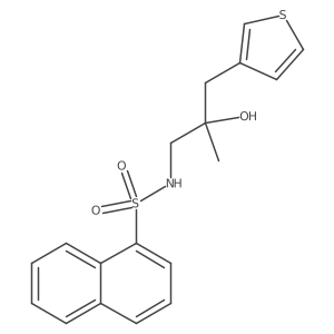 2-hydroxy-2-methyl-S-(naphthalen-1-yl)-3-(thiophen-3-yl)propane-1-sulfonamido结构式