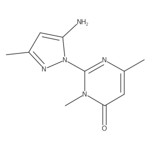 2-(5-amino-3-methyl-1H-pyrazol-1-yl)-3,6-dimethyl-3,4-dihydropyrimidin-4-one Structure