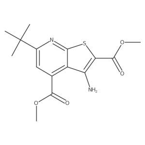 Dimethyl 3-amino-6-(tert-butyl)thieno[2,3-b]pyridine-2,4-dicarboxylate Structure