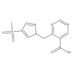 4-[(4-methanesulfonyl-1H-pyrazol-1-yl)methyl]pyrimidine-5-carboxylic acid结构式
