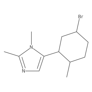 5-(5-bromo-2-methylcyclohexyl)-1,2-dimethyl-1H-imidazole结构式