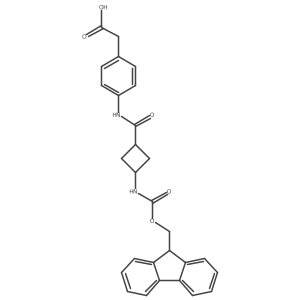 2-{4-[3-({[(9H-fluoren-9-yl)methoxy]carbonyl}amino)cyclobutaneamido]phenyl}acetic acid Structure