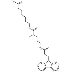 7-[5-({[(9H-fluoren-9-yl)methoxy]carbonyl}amino)-2-methylpentanamido]heptanoic acid Structure